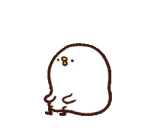 😗 schattig, personage, wit, vogel, dier whatsapp sticker