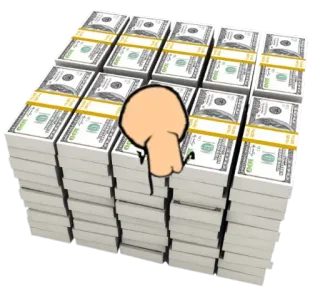 😋 钱, 美元, 中指, 冒犯 whatsapp sticker