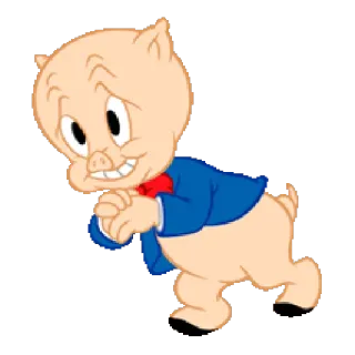 😯 Porky Pig Looney Tunes мультфильм, свинья, персонаж, анимация telegram sticker