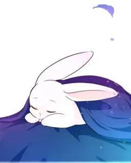 😴 coniglio, coniglio, dormire, carino, animale, bianco, sognare telegram sticker