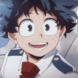 🤩 Izuku Midoriya My Hero Academia anime, manga, my hero academia, izuku midoriya, deku, character, smiling, hero telegram sticker