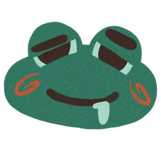 🤤 青蛙, 卡通, 动物, 贴纸, 绿色, 困倦, 茫然 telegram sticker