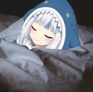 😴 Gawr Gura Anime, Hai, Schlafend, Vtuber, Süß telegram sticker