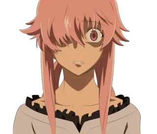 😟 Yuno Gasai Future Diary Anime, Yandere, Capelli rosa, Ragazza, Personaggio, Future Diary telegram sticker