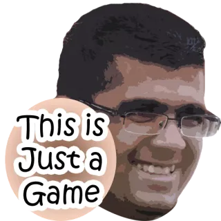 😁 This is Just a Game juego, pegatina, texto, persona, gafas whatsapp sticker