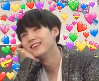 😻 Suga Herzen, Liebe, K-Pop, lächelnd, süß, Fan telegram sticker