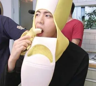 🍌 banana, fruit, food, costume, eating telegram sticker