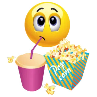 🎬 Popcorn Emoji, Popcorn, Getränk, Film, Snack telegram sticker
