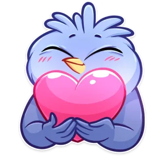 ❤️ bird, heart, love, cute, cartoon, sticker telegram sticker