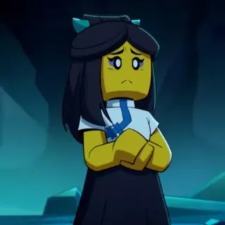 🧊 lego, dibujos animados, triste, personaje, mujer whatsapp sticker