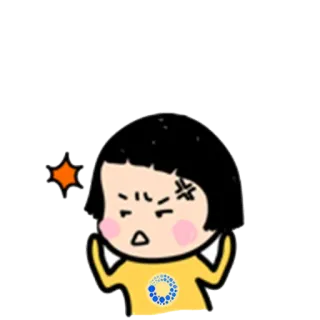 😈 怒り, 不機嫌, 漫画, キャラクター, 女の子, 表情 telegram sticker