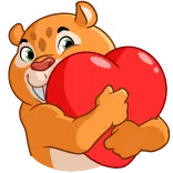 โค๏ธ animal, otter, heart, love, cute, cartoon telegram sticker