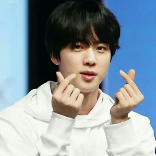 🐹 Jin K-pop, Ca sĩ, Hàn Quốc, Trái tim, Tim ngón tay, Thần tượng, BTS, Âm nhạc telegram sticker
