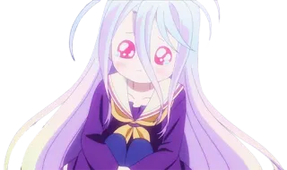 😭 Shiro No Game No Life Anime, Shiro, No Game No Life, słodkie, dziewczyna, Manga telegram sticker