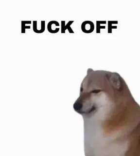 🖕 FUCK OFF 개, 불쾌한, 밈, 화난 telegram sticker