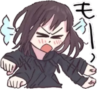 😡 もー！ anime, wütend, süß, Mädchen, frustriert, genervt, sticker telegram sticker