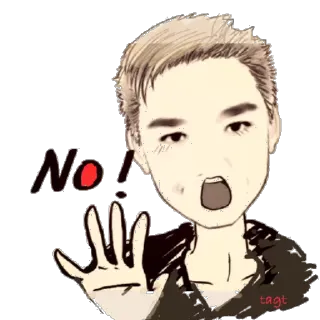 😠 No! Ablehnung, Negativ, Cartoon, Ausdruck, Hand, Verweigerung telegram sticker