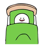 🛌 roti lapis, makanan, kartun, imut, hijau, roti, makan whatsapp sticker