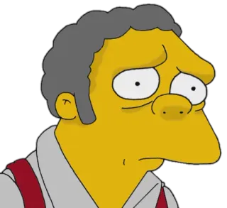 😞 Moe Szyslak The Simpsons Moe, Simpsons, cartoon, sad, character telegram sticker