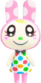 🐇 Chrissy Animal Crossing chrissy, animal crossing, hase, rosa, punkte, süß, cartoon telegram sticker