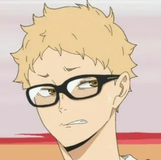 🦕 Tsukishima Kei Haikyuu!! anime, haikyuu, tsukishima kei, blonde, glasses, character telegram sticker