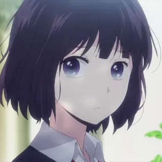 🔖 Anime Mädchen, Kurze Haare, Niedlich, Weiblich, Manga, Anime Charakter, Schwarze Haare telegram sticker
