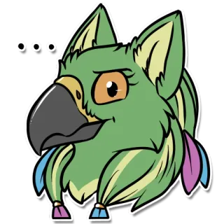 😐 ... adesivo, pássaro, papagaio, desenho animado, animal, fofo, animal de estimação, ilustração whatsapp sticker