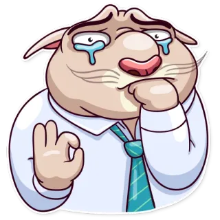 👌 kucing, pengusaha, ok, menangis, sedih, persetujuan whatsapp sticker