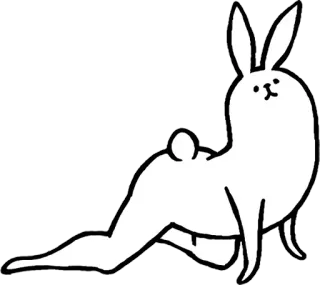👄 coniglio, animale, coniglietto, cartone animato, carino, contorno, bianco telegram sticker