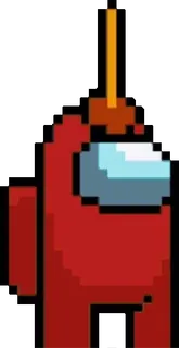 🪠 game, among us, red, pixel art telegram sticker