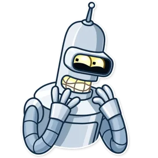 😊 Bender Futurama робот, мультфильм, юмор, футуристический whatsapp sticker