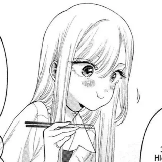 ⚪️ anime, manga, girl, eating, chopsticks telegram sticker