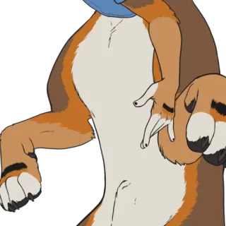 🍾 anthropomorph, tier, mittelfinger, geste, cartoon, figur, furry telegram sticker