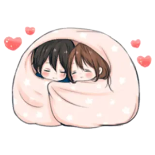 ☺️ amour, couple, mignon, animé, kawaii, romance telegram sticker