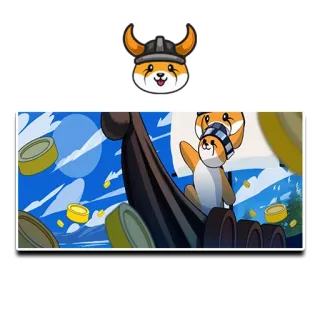 😎 wiking, pies, moneta, kreskówka, łódź, żeglarstwo, hełm telegram sticker