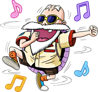 💃 Master Roshi Dragon Ball Anime, Seni Bela Diri, Orang Tua, Kacamata Hitam, Kartun telegram sticker