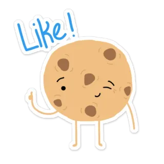 👍 Like! cookie, mignon, kawaii, nourriture, dessert, sucré telegram sticker