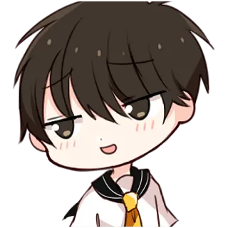 😏 anime, manga, zadowolony, chibi whatsapp sticker