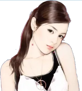☺️ donna, ritratto, illustrazione, disegno, femminile, ragazza, arte telegram sticker
