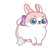 😒 conejo, lindo, animal, pegatina, dibujos animados, conejito, rosa telegram sticker