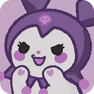❤ Kuromi Kuromi, Sanrio, Anime, Lindo, Kawaii, Personaje, Dibujo animado telegram sticker
