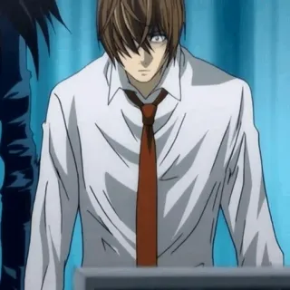 ⚖ Light Yagami Death Note Anime, Manga, Personnage, Death Note, Light telegram sticker