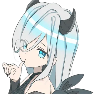 🤫 Anime, Manga, Schattig, Duivelmeisje, Hoorntjes, Digitale kunst, Sticker telegram sticker
