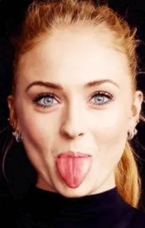 😛 tongue, face, sticking out tongue, portrait, expression, woman, person telegram sticker