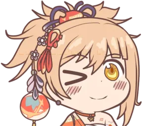 😉 Yoimiya Genshin Impact Anime, Genshin Impact, Yoimiya, Videojuego, Personaje telegram sticker