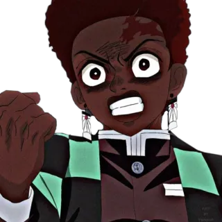 🦔 anime, cartoon, angry, demon slayer whatsapp sticker