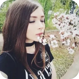 🫥 Frau, Mädchen, Porträt, Blume, Natur, jung, Schönheit telegram sticker