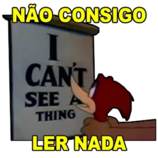 🤓 NÃO CONSIGO
LER NADA cartoon, parrot, reading, blind, humor telegram sticker