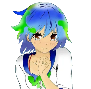 😚 terra, planeta, anime, garota, personagem, natureza, mundo telegram sticker