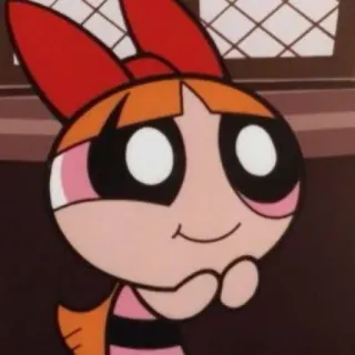 😚 Blossom Powerpuff Girls Мультфильм, Девочка, Супергерой, Цветок, Милый telegram sticker